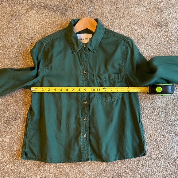 Lola River Women’s Green Button Down Shirt Size S 100% Tencel Eco Friendly - Picture 8 of 9